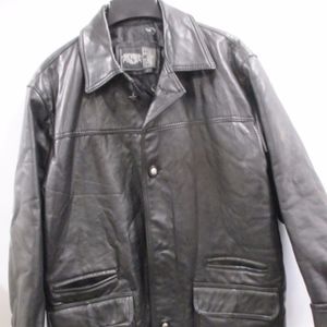 CV Mens Black Faux Leather Jacket